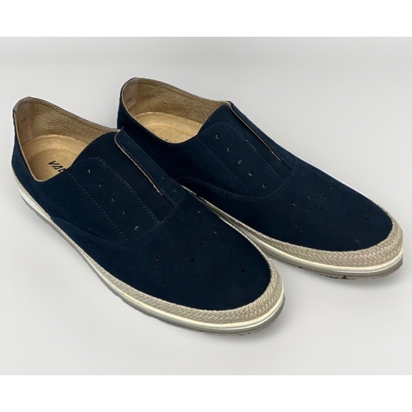 Vaneli Sport Shoes - Vaneli Sport Womens Quain Nabuk Comfort Slip On Sneakers Shoes Size 9N Navy Blue